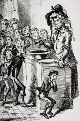 The internal economy of Dotheboys Hall, illustration from `Nicholas Nickleby' by Charles Dickens (1812-70) published 1839 (litho) (detail of 259164) | Obraz na stenu