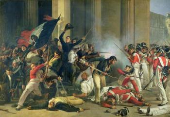 Scene of the 1830 Revolution at the Louvre (oil on canvas) | Obraz na stenu