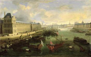 The Seine Viewed with the Pont Neuf, the Louvre and the College Mazarin, c.1675 (oil on canvas) | Obraz na stenu
