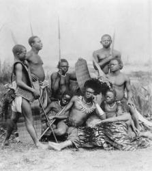 Warriors, Belgian Congo, 1894 (b/w photo) | Obraz na stenu