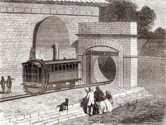 The entrance to The Crystal Palace pneumatic railway, from Les Merveilles de la Science, pub.1870 | Obraz na stenu