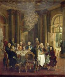 Dinner Table at Sanssouci, 1850 (oil on canvas) | Obraz na stenu