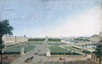 View of the Place Louis XV and the Jardin des Tuileries, 1815-30 (gouache on paper) | Obraz na stenu