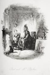 Paul and Mrs. Pipchin, illustration from 'Dombey and Son' by Charles Dickens (1812-70) first published 1848 (litho) | Obraz na stenu