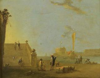 Harbour scene at a Spanish Port (oil on canvas) | Obraz na stenu