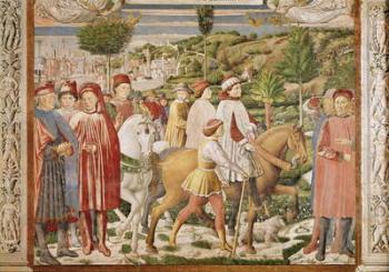 St. Augustine leaves Rome for Milan, from the Life of St. Augustine, 1463-65 (fresco) | Obraz na stenu