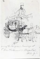 Surgeon's Carriage at St. Bartholomews Hospital, London, 1833 (pencil on paper) | Obraz na stenu