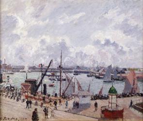 The outer harbour of Le Havre, Quai de Southampton, the Honfleur boat leaving the harbour, 1903 (oil on canvas) | Obraz na stenu
