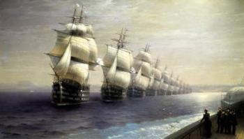 Parade of the Black Sea Fleet in 1849, 1886 (oil on canvas) | Obraz na stenu
