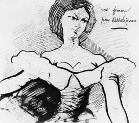A Woman for Asselineau (pen & ink on paper) (b/w photo) | Obraz na stenu
