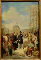 Study for Napoleon III (1808-73) Visiting the Works at the Louvre, 1854 (oil on canvas) | Obraz na stenu