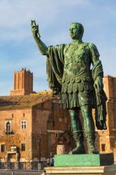 Statue of the Emperor Nerva with Trajan's Forum behind, Rome, Italy (photo) | Obraz na stenu