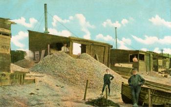 The cockle sheds in the old town, Leigh-on-Sea, Essex, England (colour litho) | Obraz na stenu