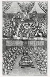 Houses of Parliament in 1640 (engraving) (b/w photo) | Obraz na stenu