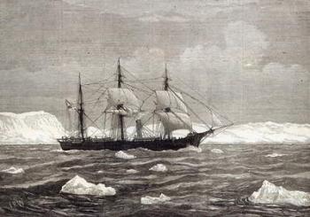 The North Pole Expedition: The Alert hoisting colours in honour of having attained the highest latitude of any ship on record, from 'The Illustrated London News', 1876 (engraving) | Obraz na stenu