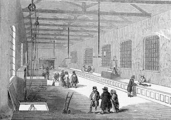 New Foreign Baggage Warehouse, St. Katherine's Docks, published in 'The Illustrated London News', October 25 1845 (engraving) | Obraz na stenu