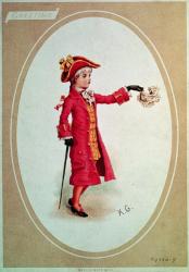 Boy Dressed in Scarlet (Victorian card) | Obraz na stenu