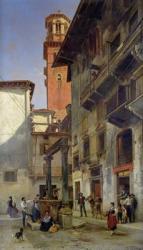 Via Mazzanti, Verona, 1880 (oil on canvas) | Obraz na stenu