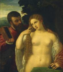 Allegory, Possibly Alfonso d'Este and Laura Dianti (oil on canvas) | Obraz na stenu