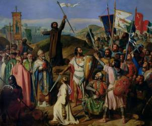 Procession of Crusaders around Jerusalem, 14th July 1099, 1841 (oil on canvas) | Obraz na stenu