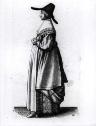 Merchant's Wife, 1640 (engraving) (b/w photo) | Obraz na stenu