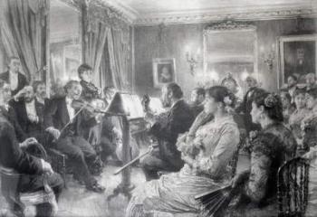 The Quartet or The Musical Evening at the House of Amaury Duval, 1881 (charcoal on paper) | Obraz na stenu