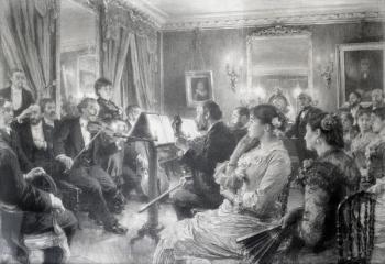 The Quartet or The Musical Evening at the House of Amaury Duval, 1881 (charcoal on paper) | Obraz na stenu