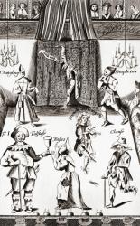 Inside The Red Bull playhouse, Clerkenwell, London, England in the 17th century. After the engraved frontispiece of Kirkham's Drolls, 1672. From Impressions of English Literature, published 1944. | Obraz na stenu