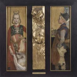 A Swedish Fairytale, diptych with relief panel and frame, 1897 (oil on canvas and gilded wooden relief) | Obraz na stenu