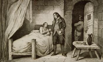 Louis XVII (1785-95) sick and imprisoned, from 'Histoire de France' by Colart, published c.1840 (engraving) | Obraz na stenu