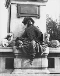 Monument to Alexandre Dumas Pere, d'Artagnan, 1883 (detail) (stone & bronze) (see also 98561, 287761, 287762, 287764) (b/w photo) | Obraz na stenu