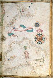 Corsica, Sardinia and Sicily, detail from a world atlas, 1565 (vellum) | Obraz na stenu