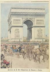 Tsar Nicolas II (1894-1917) in Paris, from 'Le Petit Journal', 11 October 1896 (coloured engraving) | Obraz na stenu