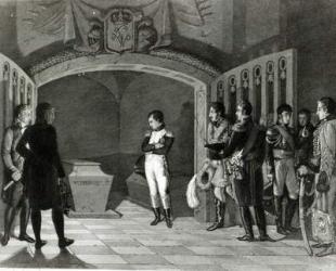 Napoleon Meditating before the Tomb of Frederick II of Prussia in the crypt of the Garnisonkirche in Potsdam, c.1810 (engraving) | Obraz na stenu