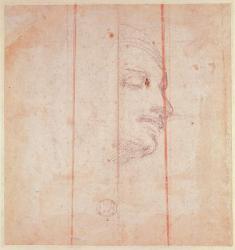 Study for the Head of the Libyan Sibyl (black chalk on paper) (verso) | Obraz na stenu