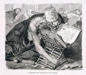 A Learned Man Absorbed in the Koran, 19th century (engraving on paper) | Obraz na stenu