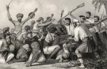 Conflict with the Ghazees before Bareilly on 6th May 1858, from 'The History of the Indian Mutiny', published in 1858 (engraving) | Obraz na stenu