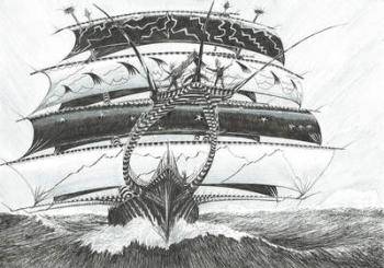 Storm Creators King Haakon VII Sea, 2017, (Ink on Paper) | Obraz na stenu