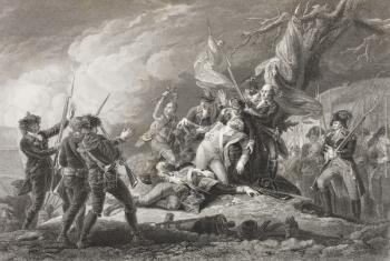 Death of General Montgomery at the Battle of Quebec,1775, from 'Gallery of Historical Portraits', published c.1880 (litho) | Obraz na stenu