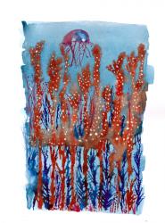 Deep Sea Abstract II, 2017, (watercolour) | Obraz na stenu