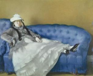 Madame Manet on a Blue Sofa, 1874 (pastel on paper) | Obraz na stenu