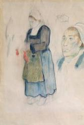 Studies of Breton peasants, 1888 (red chalk, charcoal & pastel on beige paper) | Obraz na stenu