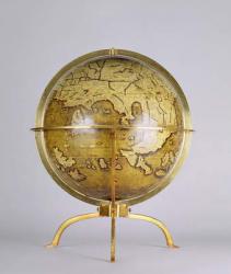 Terrestrial Globe, one of a pair known as the 'Brixen' globes, c.1522 (pen & ink, w/c & gouache on wood) | Obraz na stenu