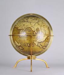 Terrestrial Globe, one of a pair known as the 'Brixen' globes, c.1522 (pen & ink, w/c & gouache on wood) | Obraz na stenu