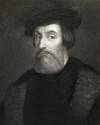 Hernan Cortes, Marques del valle de Oaxaca (1485-1547) from 'Gallery of Portraits', published in 1833 (engraving) | Obraz na stenu