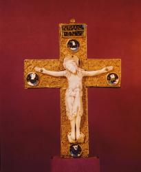Saxon Crucifix, Anglo-Saxon, c.1000 (ivory and gold) | Obraz na stenu
