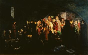 Empress Giving Alms, 1880 (oil on canvas) | Obraz na stenu