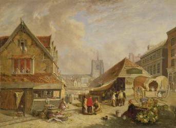 The Old Fishmarket, Norwich, 1825 (oil on panel) | Obraz na stenu