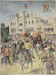 Exhibition of 1900: the Anglo-Indian Pavilion, illustration from 'Le Petit Journal', April 1900 (coloured engraving) | Obraz na stenu