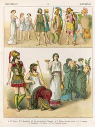 Greek Dress, from 'Trachten der Voelker', 1864 (coloured lithograph) | Obraz na stenu